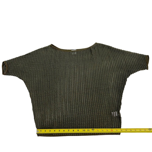 SW3 Bespoke Short Sleeve Oversize Fishnet Tunic Top Cover Up Dark Green size S - Picture 13 of 15